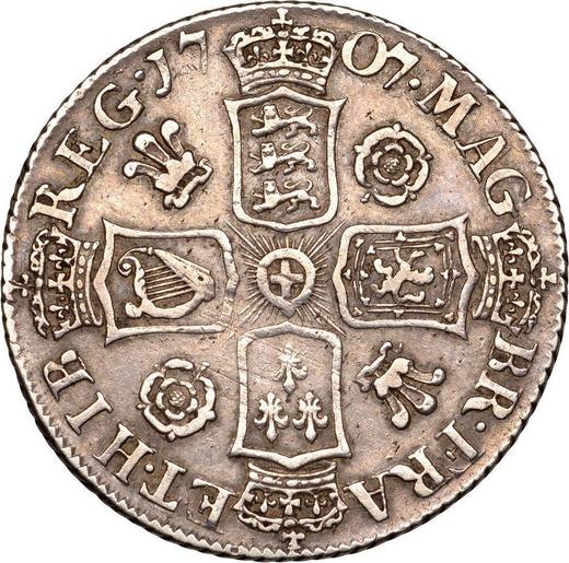 Reverse Shilling 1707 "Second draped bust" Roses and Plumes in angles Pre-Union - Silver Coin Value - United Kingdom, Anne