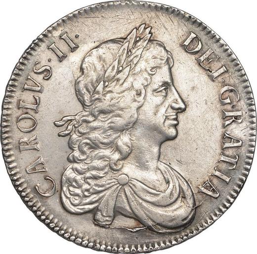 Аверс монеты - 1 крона 1670 года "Второй тип" - цена серебряной монеты - Великобритания, Карл II