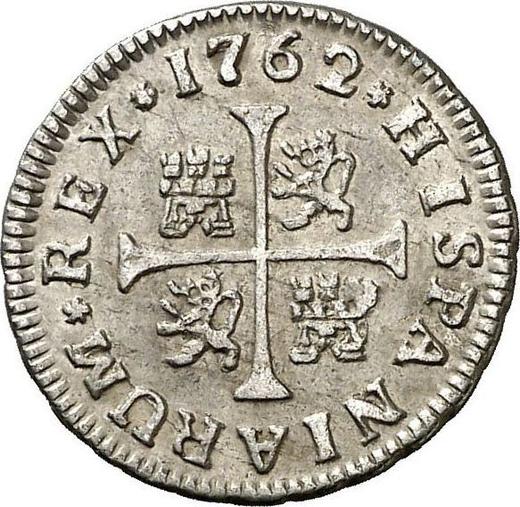 Revers 1/2 Real (Medio Real) 1762 S VC - Silbermünze Wert - Spanien, Karl III