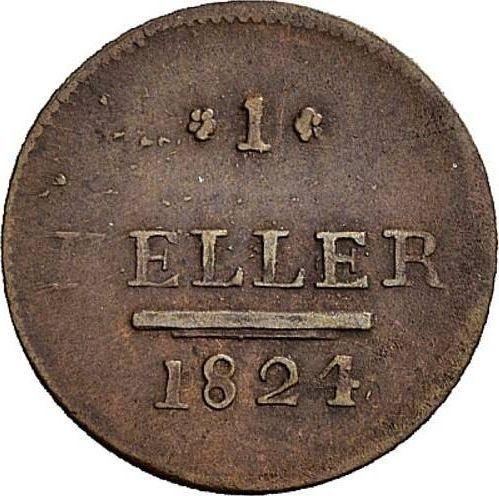 Реверс монеты - Геллер 1824 года - цена  монеты - Саксен-Гильдбурггаузен, Фридрих