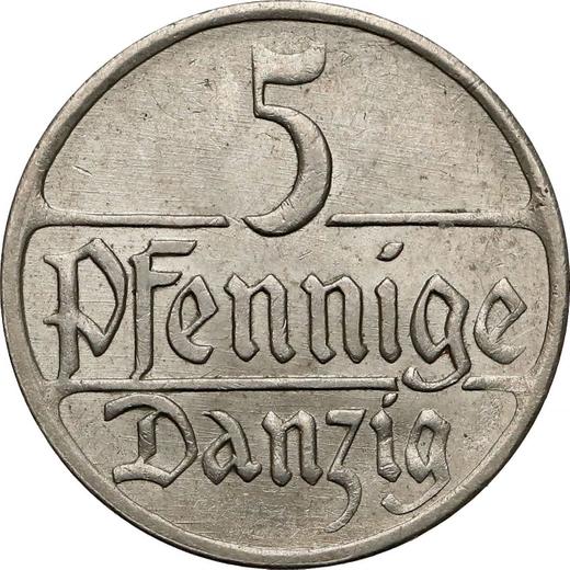 Reverse 5 Pfennig 1923 -  Coin Value - Poland, Free City of Danzig