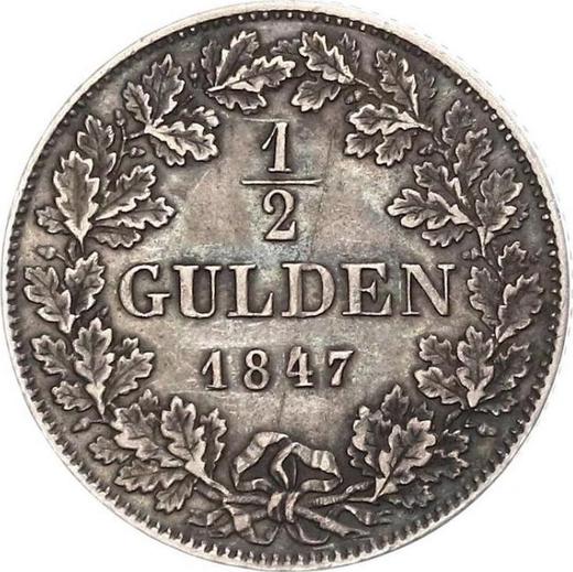 Reverse 1/2 Gulden 1847 - Silver Coin Value - Frankfurt am Main, Free City