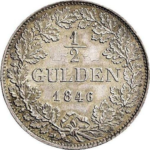 Reverso Medio florín 1846 - valor de la moneda de plata - Fráncfort del Meno, Ciudad Libre