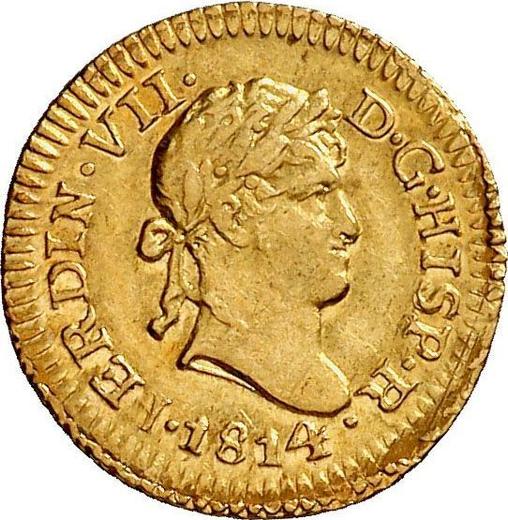 Obverse 1/2 Escudo 1814 L JP - Gold Coin Value - Peru, Ferdinand VII