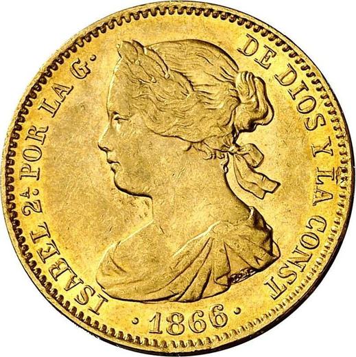 Obverse 10 Escudos 1866 7-pointed star - Gold Coin Value - Spain, Isabella II