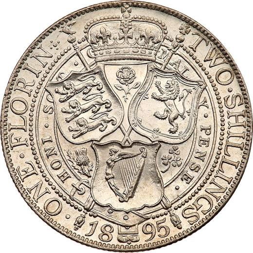 Reverse Florin 1895 TB - Silver Coin Value - United Kingdom, Victoria
