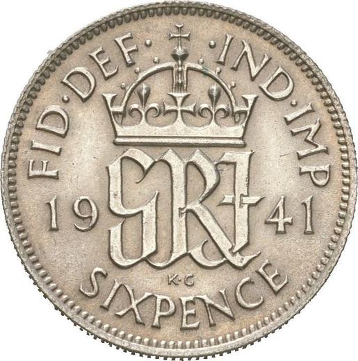 Reverse Sixpence 1941 - Silver Coin Value - United Kingdom, George VI
