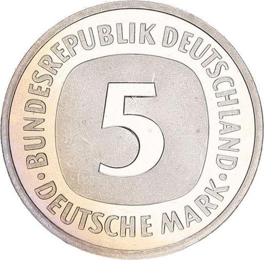 Obverse 5 Mark 1995 J -  Coin Value - Germany, FRG