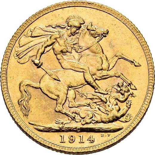 Reverse Sovereign 1914 C - Gold Coin Value - Canada, George V
