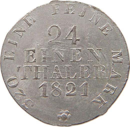 Reverse 1/24 Thaler 1821 I.G.S. - Silver Coin Value - Saxony-Albertine, Frederick Augustus I