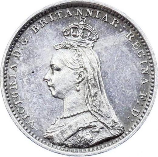 Anverso 2 peniques 1888 "Retrato jubilar" - valor de la moneda de plata - Gran Bretaña, Victoria