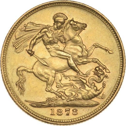 Реверс монеты - Соверен 1878 года M WW "Св. Георгий" - цена золотой монеты - Австралия, Виктория