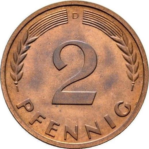 Obverse 2 Pfennig 1961 D - Coin Value - Germany, FRG