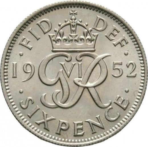 Revers 6 Pence 1952 HP - Münze Wert - Großbritannien, Georg VI
