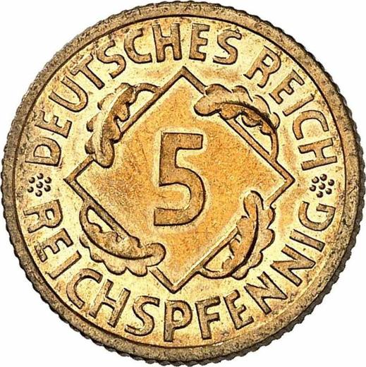 Obverse 5 Reichspfennig 1936 G -  Coin Value - Germany, Weimar Republic