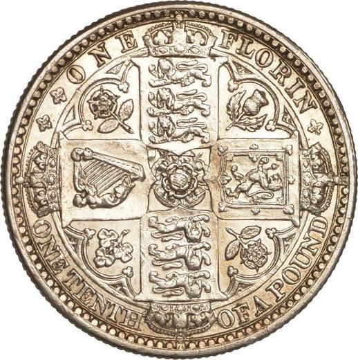 Revers 2 Schilling (Florin) 1849 WW "Gottlos" - Silbermünze Wert - Großbritannien, Victoria