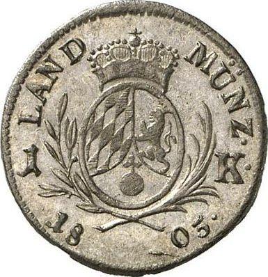 Reverse Kreuzer 1805 - Silver Coin Value - Bavaria, Maximilian I