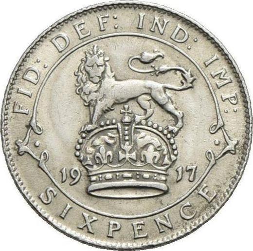 Reverse Sixpence 1917 - Silver Coin Value - United Kingdom, George V