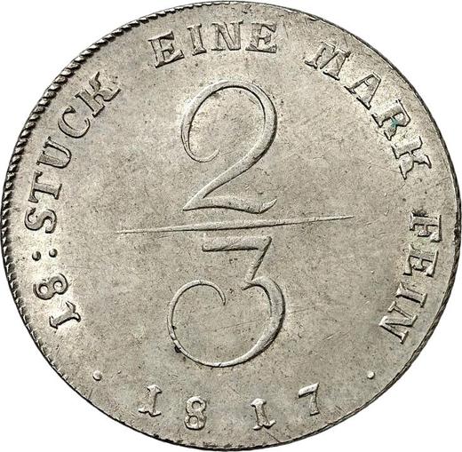 Reverse 2/3 Thaler 1817 - Silver Coin Value - Mecklenburg-Schwerin, Frederick Francis I
