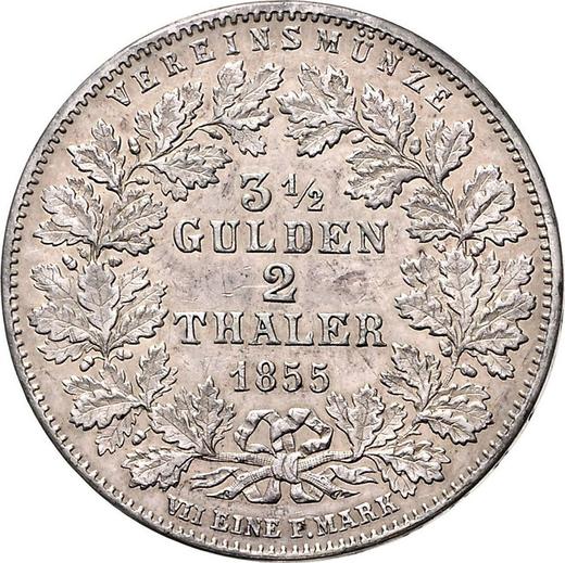 Reverse 2 Thaler 1855 - Silver Coin Value - Frankfurt am Main, Free City