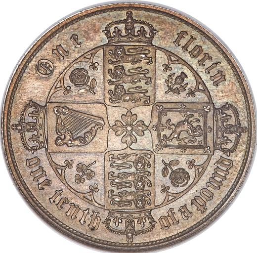 Reverse Florin 1851 WW "Gothic" - Silver Coin Value - United Kingdom, Victoria