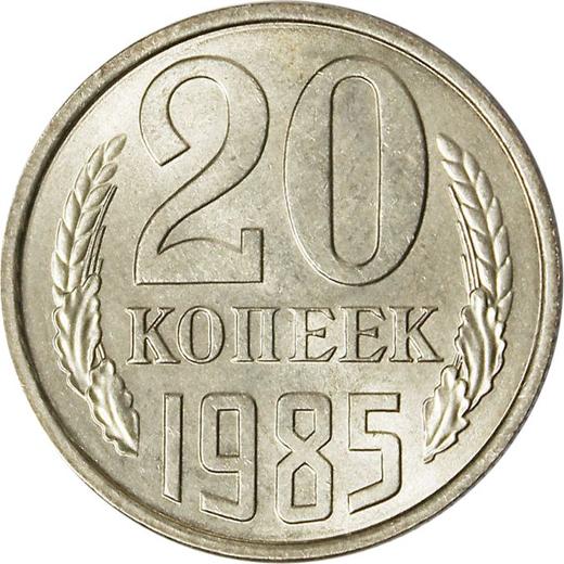 Reverse 20 Kopeks 1985 -  Coin Value - Russia, Soviet Union - USSR