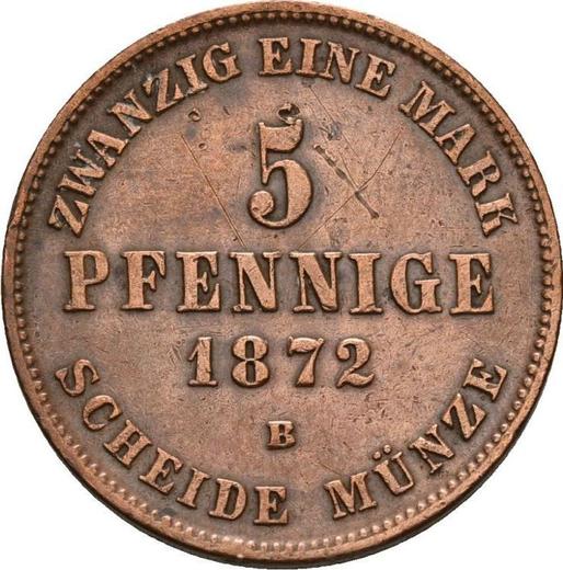 Reverse 5 Pfennig 1872 B -  Coin Value - Mecklenburg-Strelitz, Frederick William