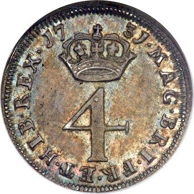 Reverse Fourpence (Groat) 1731 - Silver Coin Value - United Kingdom, George II