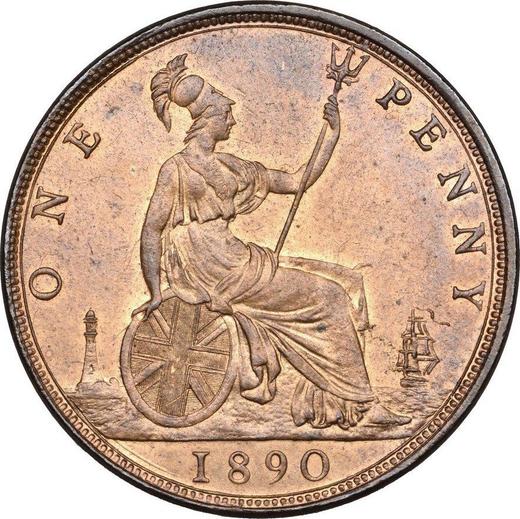 Rewers monety - 1 pens 1890 - cena  monety - Wielka Brytania, Wiktoria
