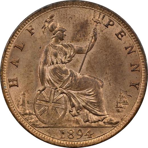 Reverse Halfpenny 1894 -  Coin Value - United Kingdom, Victoria