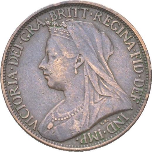 Awers monety - 1 farthing 1900 TB - cena monety - Wielka Brytania, Wiktoria