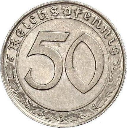 Obverse 50 Reichspfennig 1939 D "Type 1938-1939" -  Coin Value - Germany, Third Reich