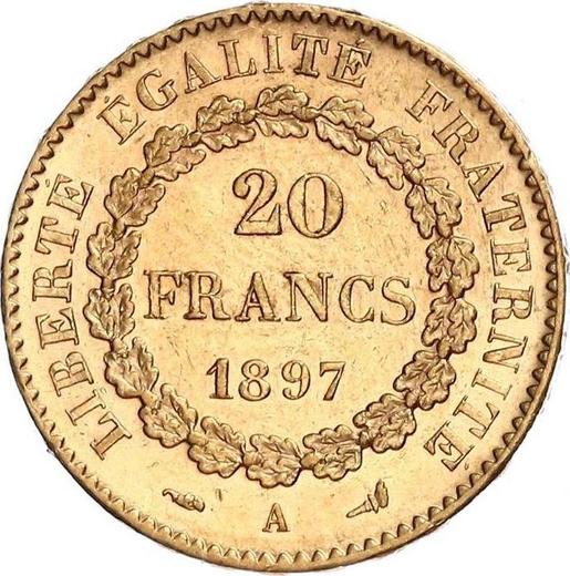 Reverse 20 Francs 1897 A "Type 1871-1898" - Gold Coin Value - France, Third Republic
