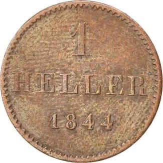 Reverse 1 Heller 1844 -  Coin Value - Frankfurt am Main, Free City