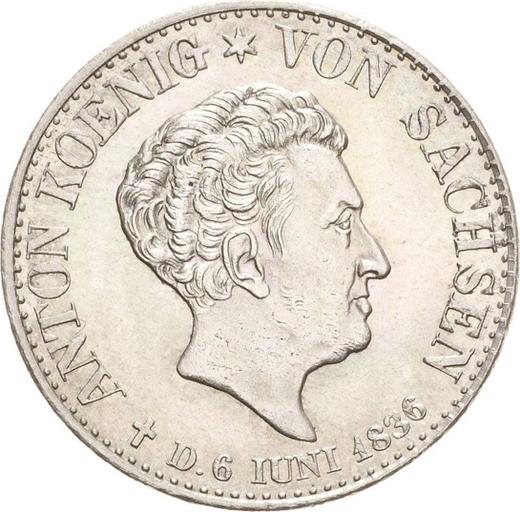 Obverse 1/6 Thaler 1836 G "Death of the King" - Silver Coin Value - Saxony-Albertine, Anthony
