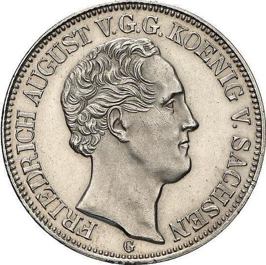 Obverse Thaler 1841 G "Mining" - Silver Coin Value - Saxony-Albertine, Frederick Augustus II