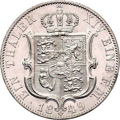 Revers Taler 1849 B "Typ 1848-1851" - Silbermünze Wert - Hannover, Ernst August I