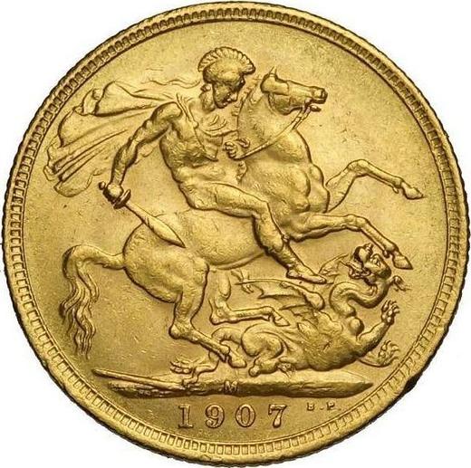Reverse Sovereign 1907 M - Gold Coin Value - Australia, Edward VII
