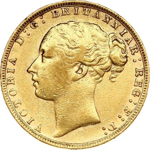 Awers monety - 1 suweren 1878 WW "Św. Jerzy" - cena złotej monety - Wielka Brytania, Wiktoria