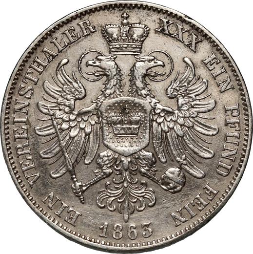 Rewers monety - Talar 1863 - cena srebrnej monety - Schwarzburg-Rudolstadt, Fryderyk Günther