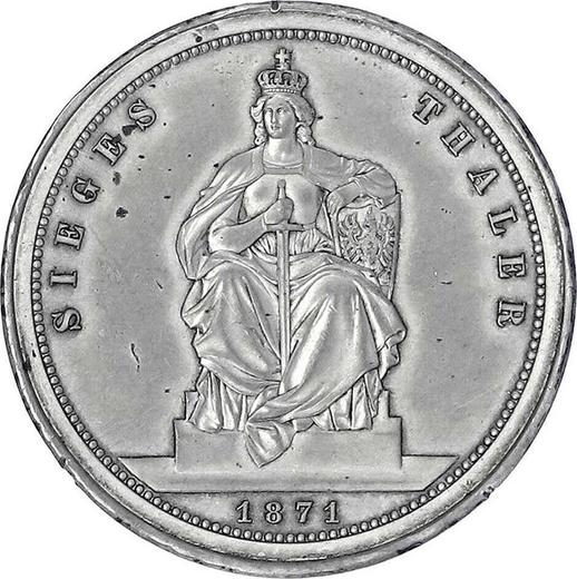 Anverso Tálero 1871 A "Victoria en la guerra" Acuñación unilateral - valor de la moneda  - Prusia, Guillermo I