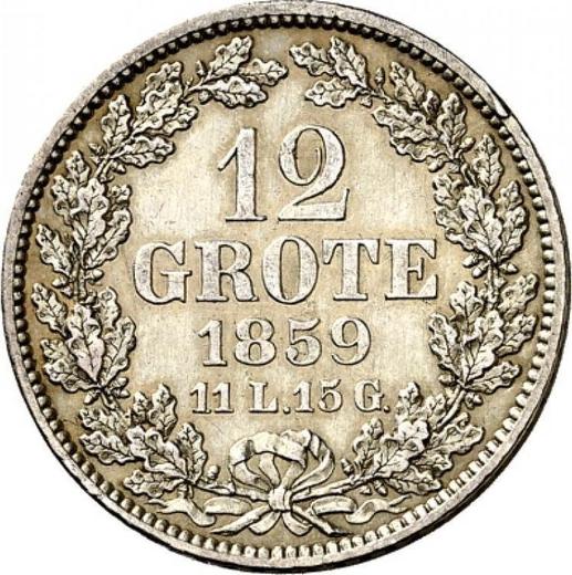 Reverse 12 Grote 1859 - Silver Coin Value - Bremen, Free City