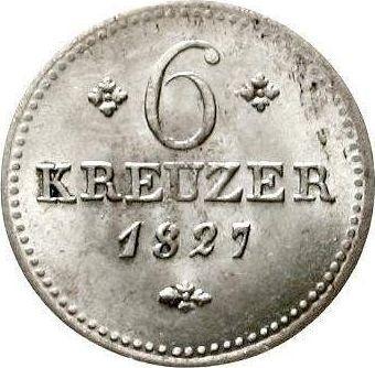 Revers 6 Kreuzer 1827 - Silbermünze Wert - Hessen-Kassel, Wilhelm II