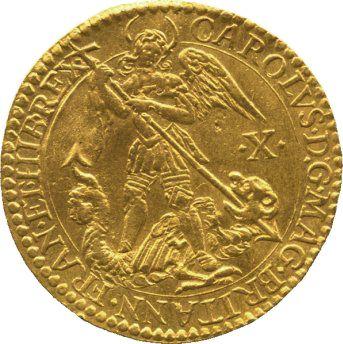Anverso Angel Sin fecha (1631-1632) "Monedas de Briot" - valor de la moneda de oro - Gran Bretaña, Carlos I