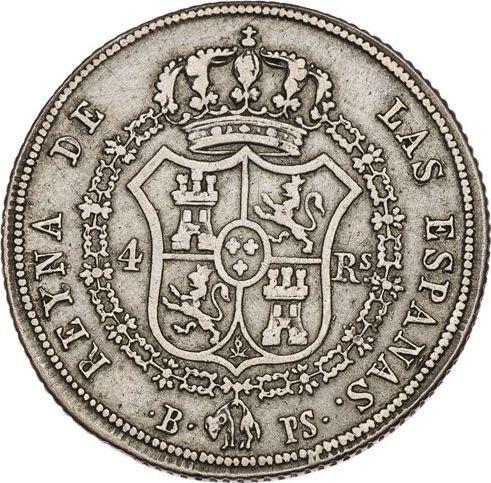 Revers 4 Reales 1837 B PS - Silbermünze Wert - Spanien, Isabella II