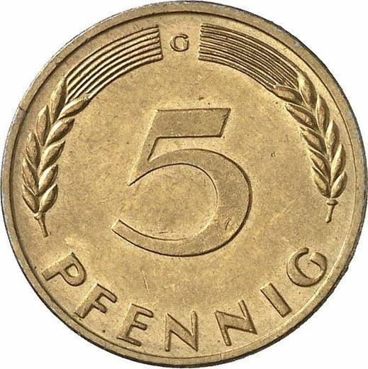 Obverse 5 Pfennig 1970 G - Coin Value - Germany, FRG