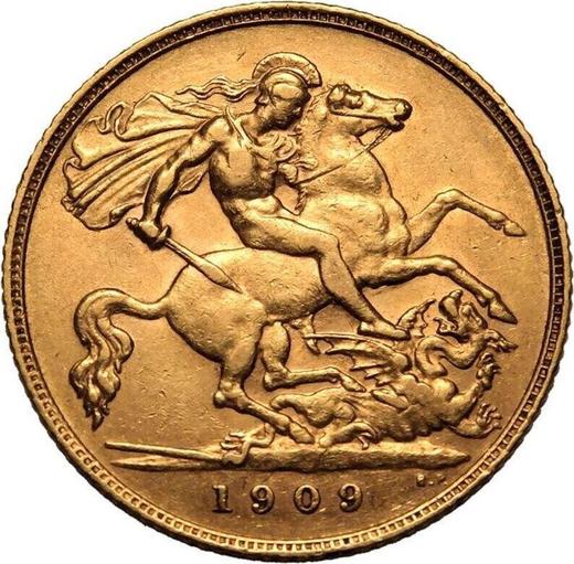 Revers 1/2 Sovereign 1909 - Goldmünze Wert - Großbritannien, Eduard VII