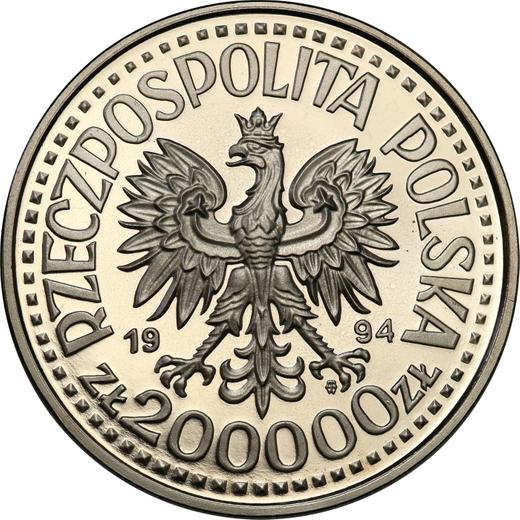Awers monety - Próba 200000 złotych 1994 MW ET "Zygmunt I Stary" Nikiel - cena  monety - Polska, III RP przed denominacją
