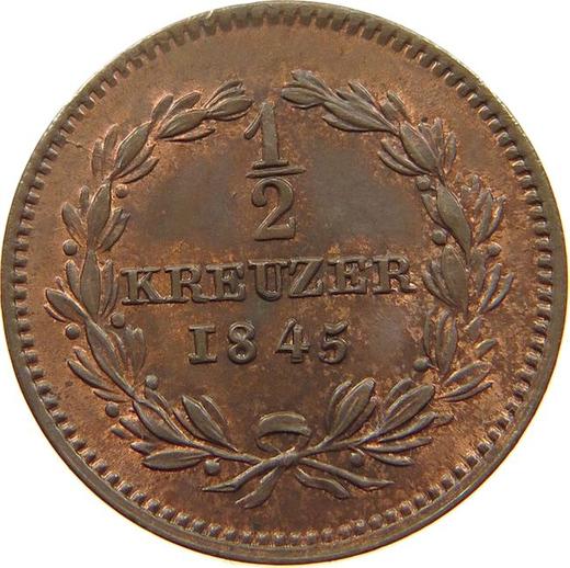 Reverse 1/2 Kreuzer 1845 -  Coin Value - Baden, Leopold