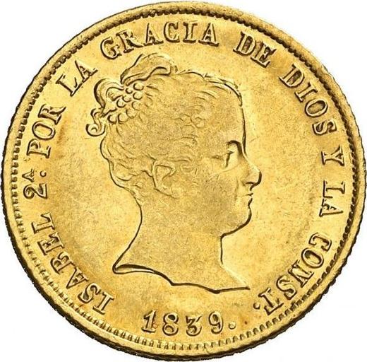 Obverse 80 Reales 1839 M CL - Gold Coin Value - Spain, Isabella II